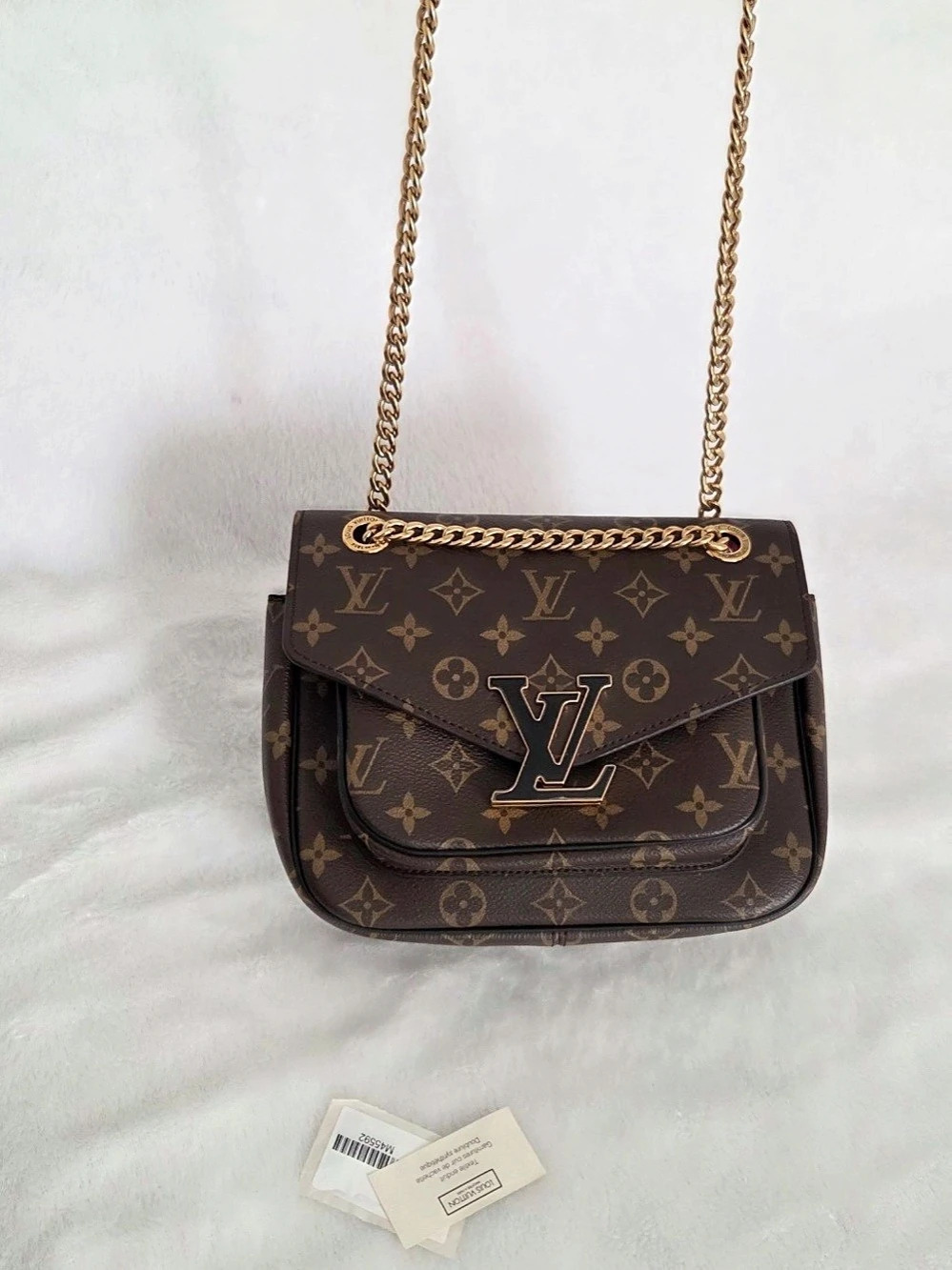 Louis Vuitton Passy Chain Shoulder Bag Monogram Brown & Gold